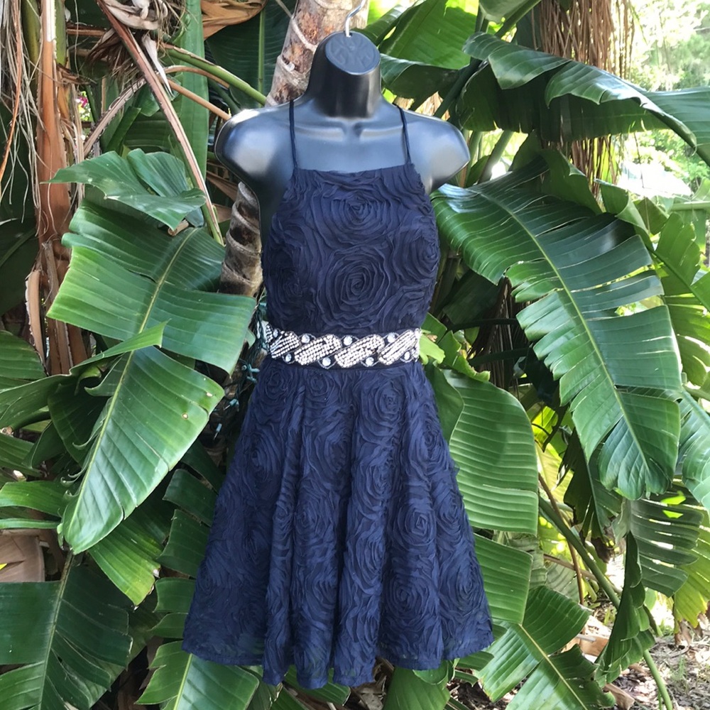 Trixxie Halter luck rhinestone embellished dress
